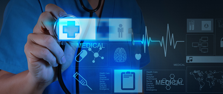 Medical Doctor accessing data through computer